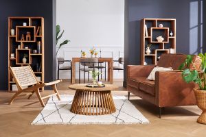 Fauteuil lounge en bois teck massif et corde tressée SUMBA