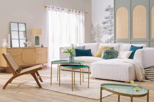 Fauteuil lounge en bois teck massif et corde tressée SUMBA