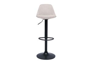 Tabourets de bar design en tissu effet velours texturé beige (lot de 2) STEEVY