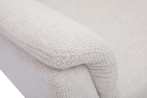 Poltrona girevole in tessuto di velluto beige e metallo nero JONAH