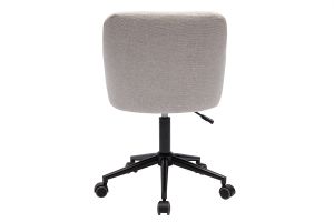 Chaise de bureau capitonnée à roulettes en tissu effet velours texturé beige et métal noir BALTIK