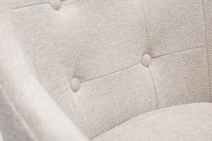 Chaise de bureau capitonnée à roulettes en tissu effet velours texturé beige et métal noir BALTIK