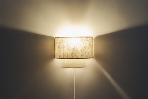 Aplique de diseño de lino beige y efecto travertino 20 cm SEMA