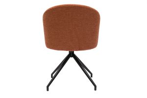 Chaise design pivotante 360° en tissu effet velours texturé terre brulée et métal noir VANITY