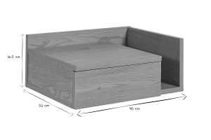Tables de chevet murales finition bois clair chêne avec tiroir (lot de 2) NASTY
