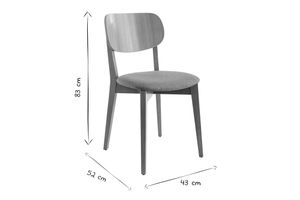 Chaises vintage en bois clair chêne et tissu effet laine bouclée blanc (lot de 2) LUCIA