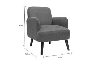 Fauteuil scandinave en tissu effet velours texturé terre brûlée et bois foncé ISKO
