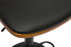 Tabouret de bar réglable noir et bois foncé DOA