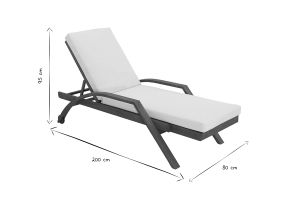 Lettino prendisole bianco e legno massello MALAGA