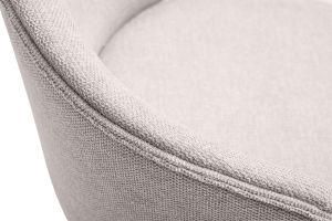 Tabourets de bar design en tissu effet velours texturé beige et métal noir (lot de 2) ROSALIE