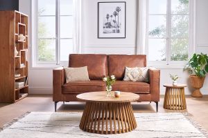 Table basse ronde en bois massif D80 cm - NASSAU