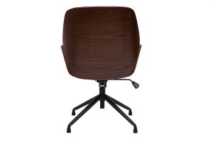Chaise de bureau design pivotante 360° noire, bois foncé et métal noir MARLOW