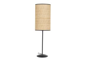Lampe à poser en rabane et métal noir H56.5 cm ALOE