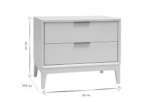 Table de chevet blanche mat et métal doré avec rangements GIANA