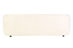 Canapé 3-4 places en tissu bouclette blanc cassé MOCHI