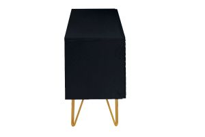 Meuble TV design noir et métal doré L140 cm OZEN
