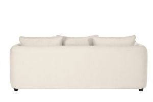 Canapé déhoussable 3-4 places design haricot en tissu effet velours beige clair SACHA