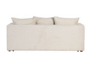 Canapé convertible 3 places en tissu velours côtelé beige avec matelas 13 cm BACIO