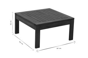Table basse de jardin carré en bois massif L60 cm SALVADOR