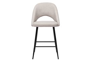 Tabourets de bar en tissu effet velours texturé beige H65 cm (lot de 2) COSETTE