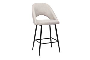 Tabourets de bar en tissu effet velours texturé beige H65 cm (lot de 2) COSETTE