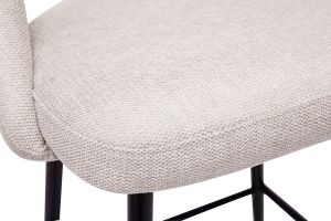 Tabourets de bar en tissu effet velours texturé beige H65 cm (lot de 2) COSETTE