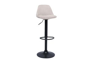 Tabourets de bar design en tissu effet velours texturé beige (lot de 2) STEEVY