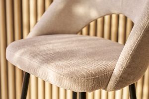 Tabourets de bar en tissu effet velours texturé beige H65 cm (lot de 2) COSETTE