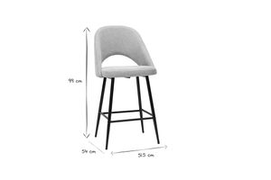 Tabourets de bar en tissu effet velours texturé beige H65 cm (lot de 2) COSETTE