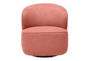 Fauteuil design pivotant en tissu effet velours texturé terracotta AMBER