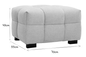 Canapé design 3 places et repose-pieds en tissu effet velours texturé beige CORTO