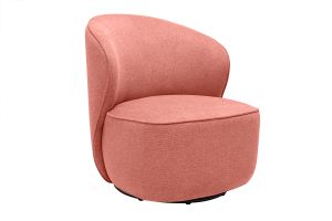 Fauteuil design pivotant en tissu effet velours texturé terracotta AMBER