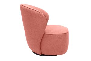 Fauteuil design pivotant en tissu effet velours texturé terracotta AMBER