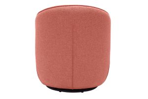 Fauteuil design pivotant en tissu effet velours texturé terracotta AMBER
