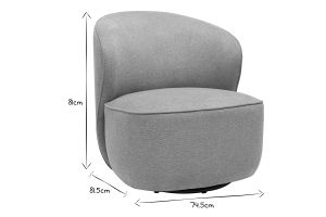 Fauteuil design pivotant en tissu effet velours texturé terracotta AMBER