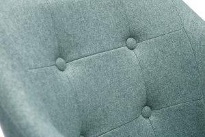 Gepolsterter Bürostuhl auf Rollen aus grünem strukturiertem Samteffektstoff und verchromtem Metall BALTIK