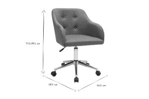 Gepolsterter Bürostuhl auf Rollen aus grünem strukturiertem Samteffektstoff und verchromtem Metall BALTIK