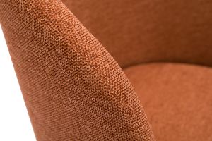 Chaise design pivotante 360° en tissu effet velours texturé terre brulée et métal noir VANITY