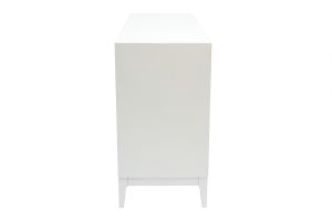 Commode blanche mat et métal doré 6 tiroirs L120 cm GIANA