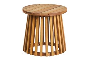 Tavolino da salotto da giardino rotondo in legno massello D40 cm - NASSAU