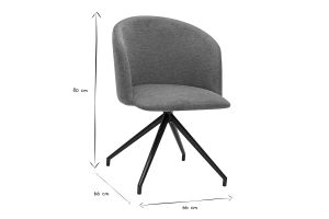 Chaise design pivotante 360° en tissu effet velours texturé terre brulée et métal noir VANITY