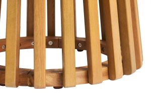 Tavolino da salotto da giardino rotondo in legno massello D40 cm - NASSAU