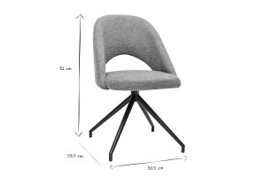 Chaise pivotante 360° en tissu effet velours texturé vert céladon et métal noir COSETTE