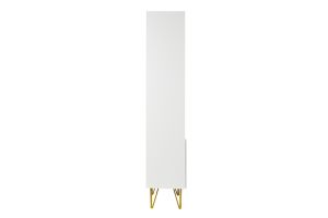 Bibliothèque design gravée blanc mat et métal doré 2 portes L86 cm OZEN