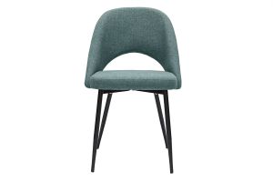 Chaises vintage en tissu vert de gris et métal noir (lot de 2) COSETTE