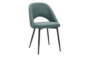 Chaises vintage en tissu vert de gris et métal noir (lot de 2) COSETTE