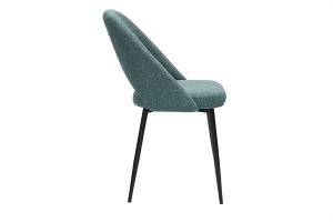 Chaises vintage en tissu vert de gris et métal noir (lot de 2) COSETTE