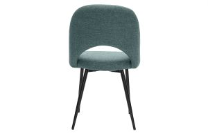Chaises vintage en tissu vert de gris et métal noir (lot de 2) COSETTE