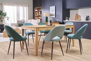 Chaises vintage en tissu vert de gris et métal noir (lot de 2) COSETTE