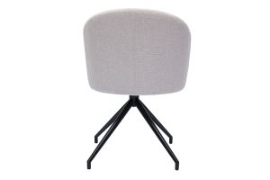 Chaise design pivotante 360° en tissu effet velours texturé beige et métal noir VANITY